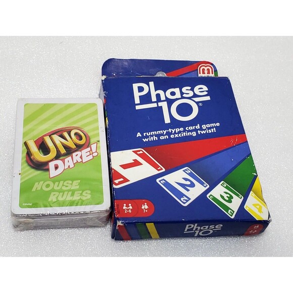Card Game Lot – Uno Dare & Phase 10 – Family Fun Party Games – Mattel - Picture 9 of 9